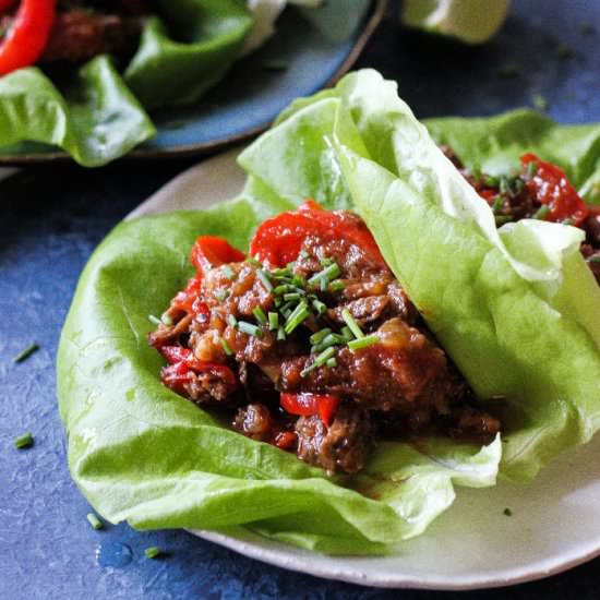 Instant Pot Cuban beef lettuce wrap