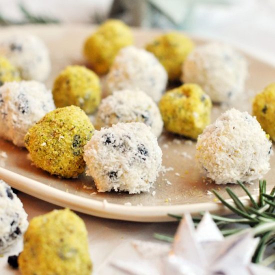 Pistachio Blueberry Truffles