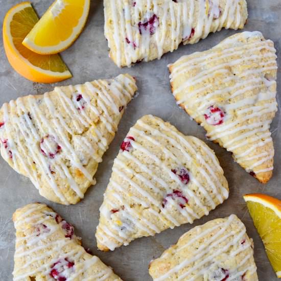 Glazed Orange Cranberry Scones