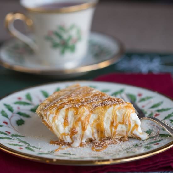 Boozy Caramel Eggnog Pie