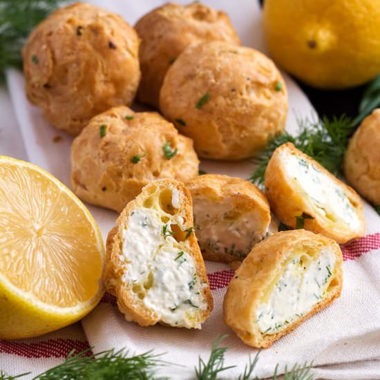 Whipped Feta and Dill Gougères