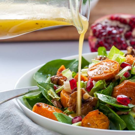 Roasted Sweet Potato Spinach Salad