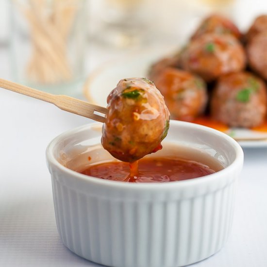 Spicy Thai Turkey Cocktail Meatball