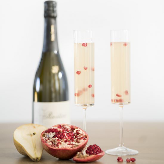 Pomegrante Pear & Prosecco Cocktail