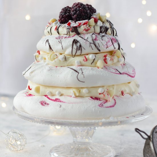 Peppermint White Chocolate Pavlova