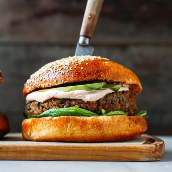 Jerusalem Artichoke Lentil Burgers