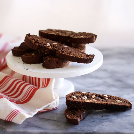 Chocolate Biscotti with Almonds