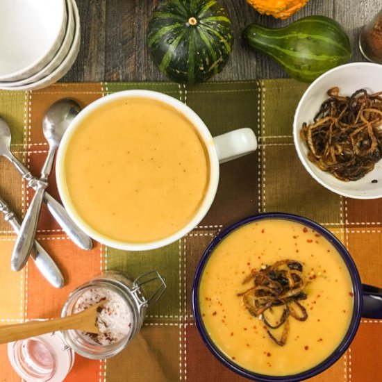 Butternut Bisque with Crispy Onions