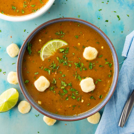 Cheesy Guajillo Potato Soup