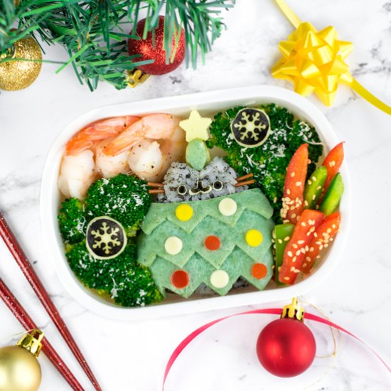 Christmas Tree Pusheen Bento