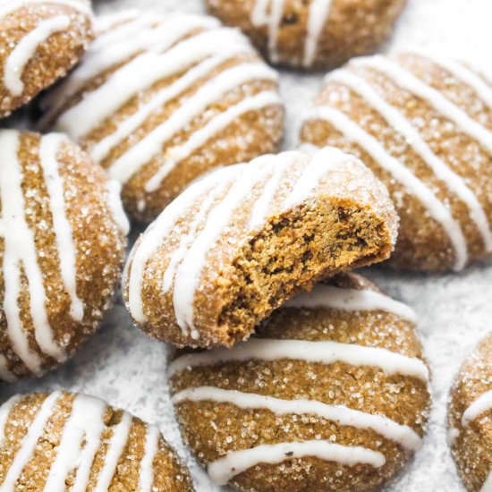 Soft Ginger Cookies w/ Eggnog Glaze