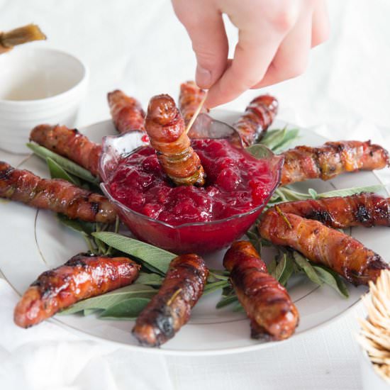 Honey Bourbon Pigs in Blankets