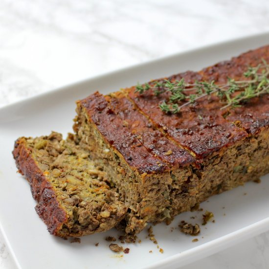 Barbecue Glazed Lentil Loaf