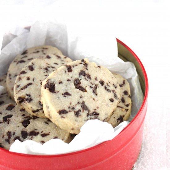 Eggless Choc Chip Shortbread Cookie