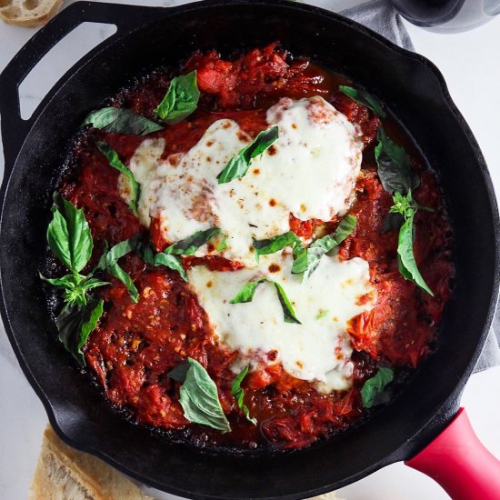 Skillet Chicken Parmesan for Two