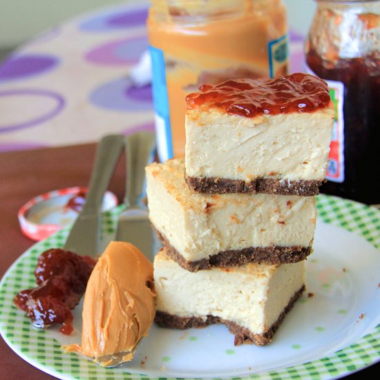 Eggless peanut butter cheesecake