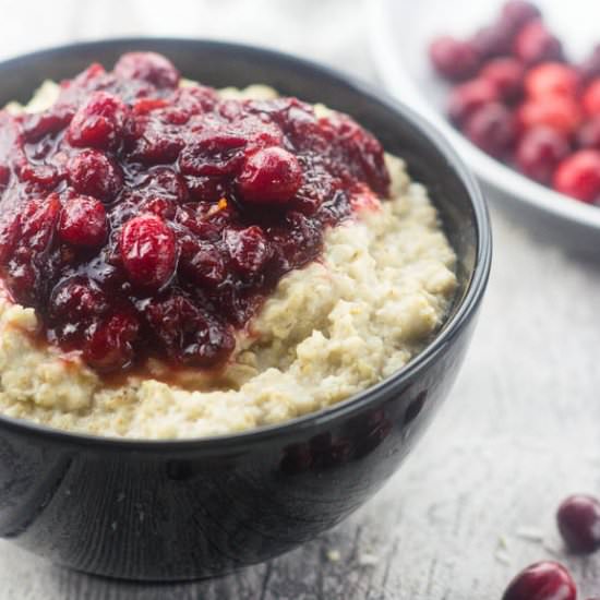 Cranberry sauce oatmeal