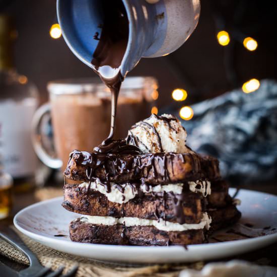 Dairy Free Stuffed Hot Chocolate French Toast