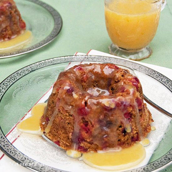 Steamed Cranberry Pudding & Sauce