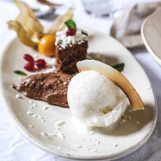 Festive chocolate & coconut dessert