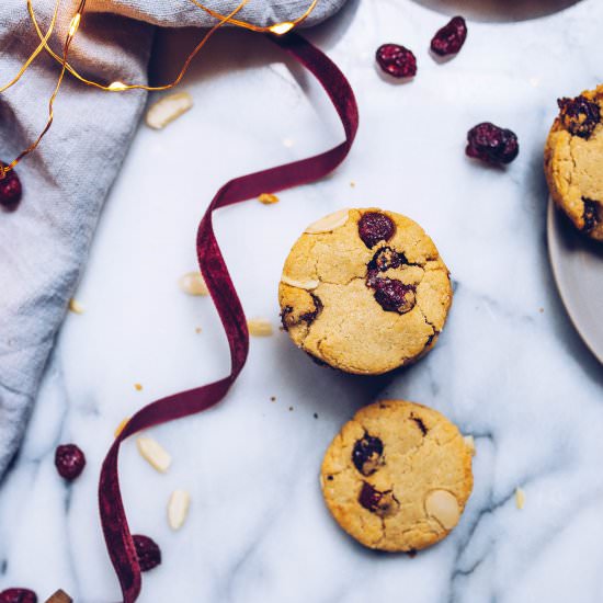 Paleo Cranberry Almond Shortbread