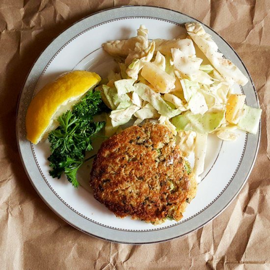 Crab Cakes and Pineapple Coleslaw