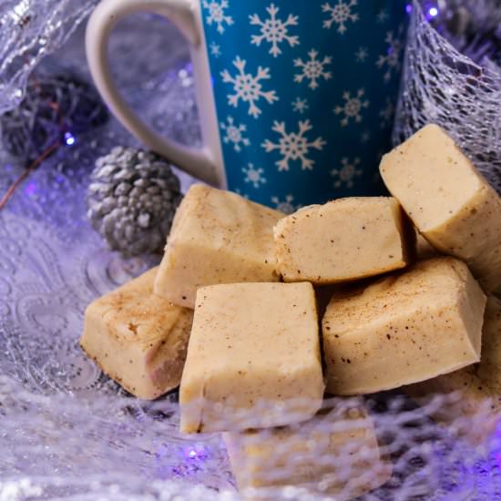 White Chocolate Eggnog Fudge