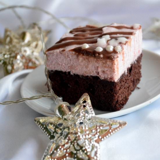 Chocolate cake with raspberry mousse