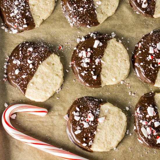 Candy Cane Shortbread Cookies