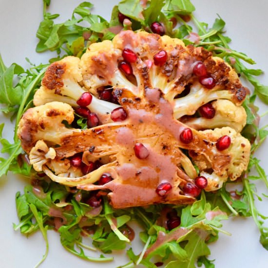 Cauliflower Steak Pomegranate Sauce