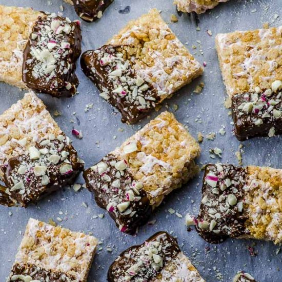 Peppermint Rice Crispy Treats