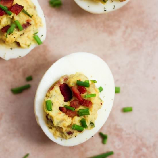 Bacon Ranch Deviled Eggs