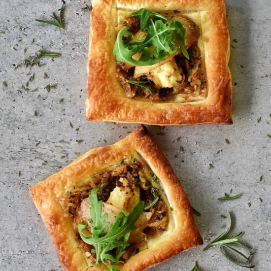 Seared pears + Almond Ricotta Tart