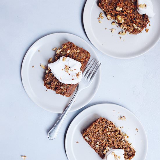 Paleo Carrot Walnut Loaf Cake