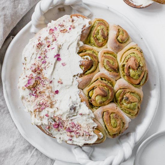 Pistachio Rose and Cardamom Rolls