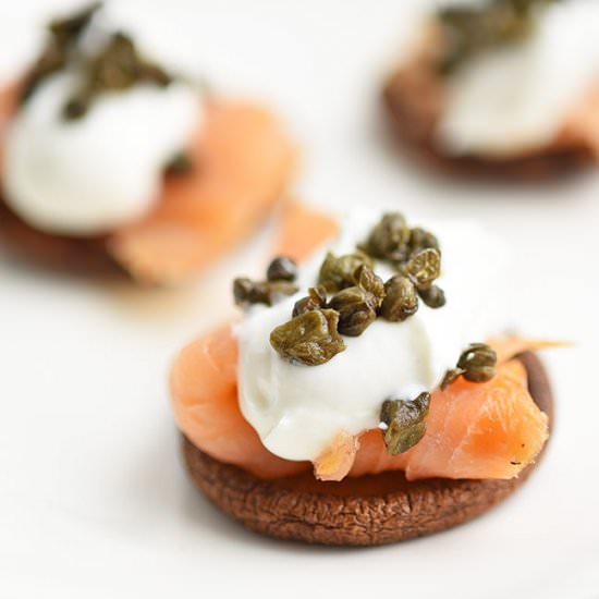 Crispy Mushroom Caps with Lox