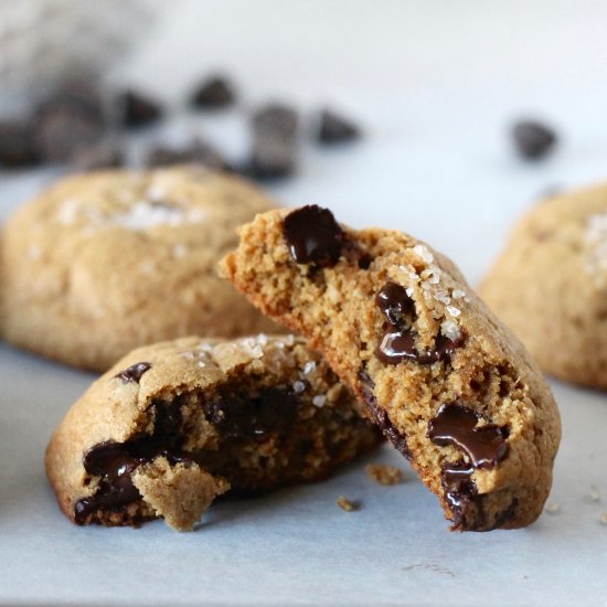 Whole Wheat Dark Choc Chip Cookies