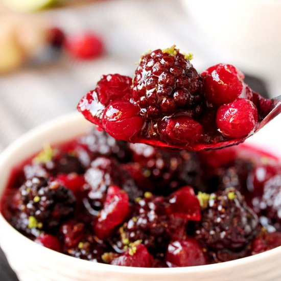 Lime Cranberry Blackberry Compote