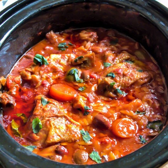 Slow cooker chicken cacciatore