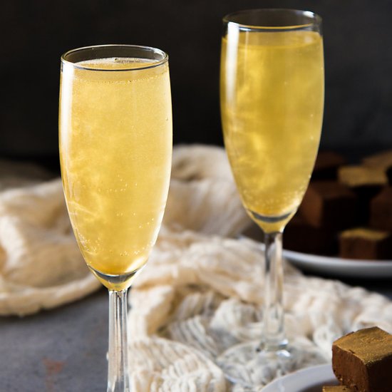 Gold Shimmery Champagne Cocktail