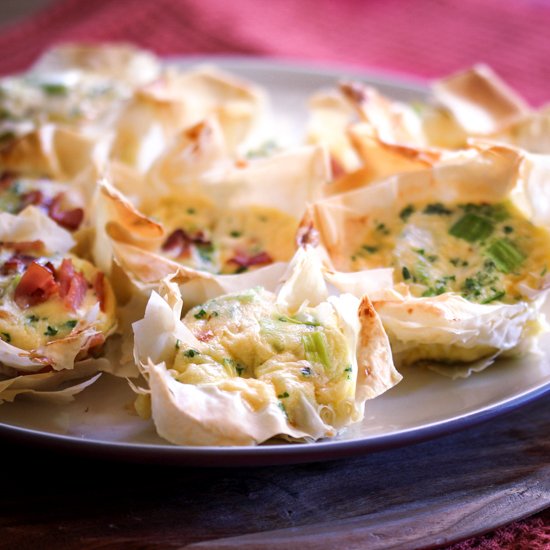 Mini filo pastry quiches