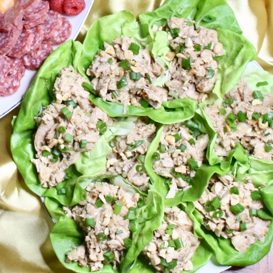 Peanut Chicken Salad in Lettuce Cup