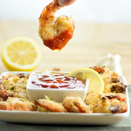 Oven Fried Garlic Parmesan Shrimp