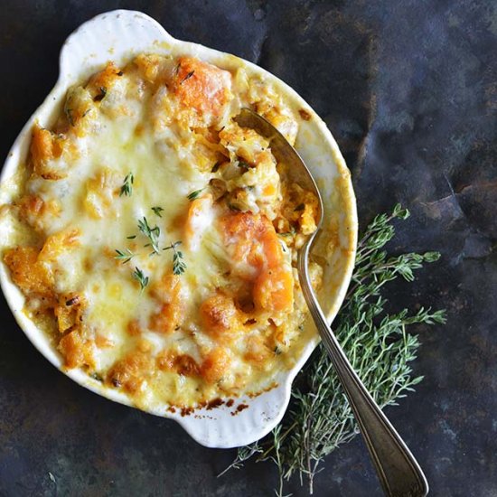 Cheddar and Thyme Butternut Squash