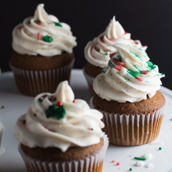 Gingerbread Eggnog Cupcakes