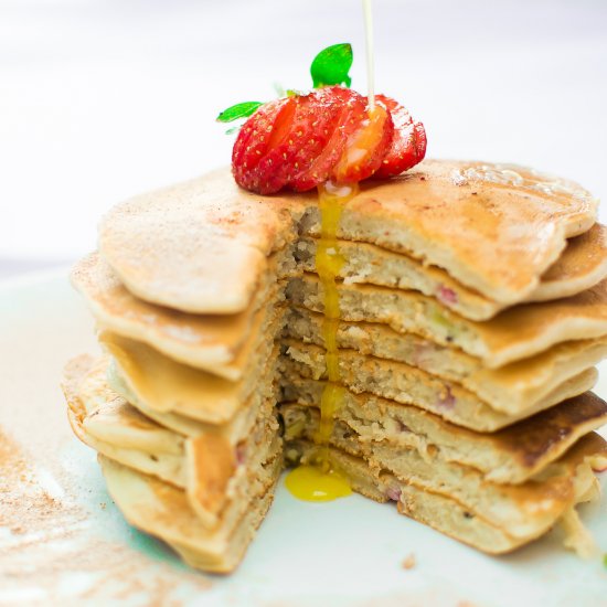 Sweet and tart  fluffy pancakes