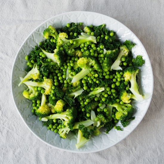 Broccoli, Kale and Pea Salad