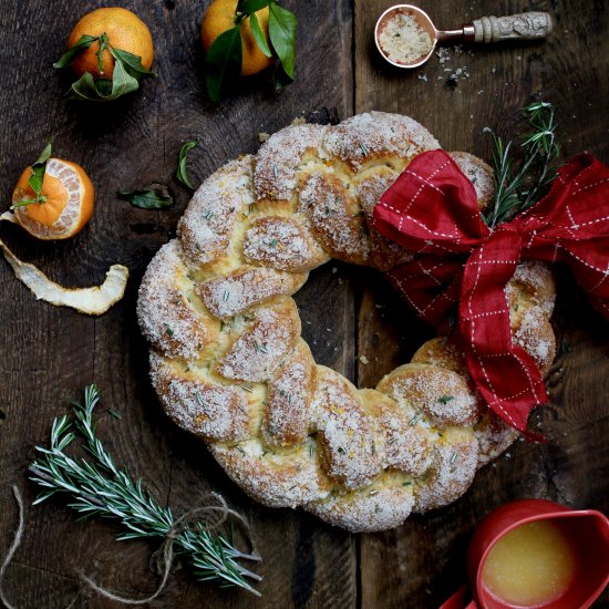 Orange and Rosemary Bread Wreath