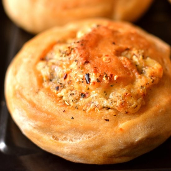 Cheese Stuffed Crusty Bread Loaves