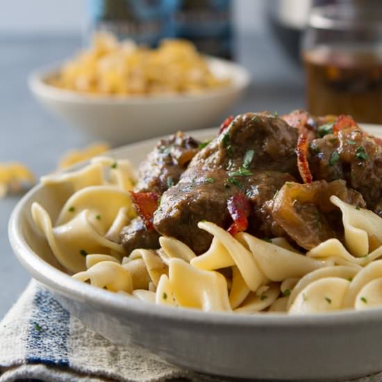 Crockpot Beef, Bacon and Beer Stew